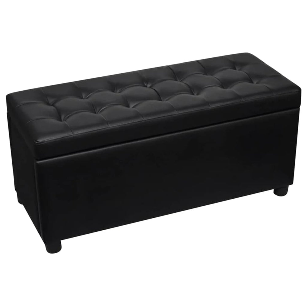 vidaXL Padded Storage Bench Faux Leather Black