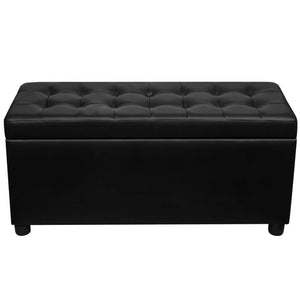 vidaXL Padded Storage Bench Faux Leather Black