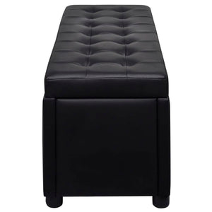 vidaXL Padded Storage Bench Faux Leather Black