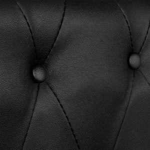 vidaXL Chesterfield 2-Seater Faux Leather Sofa Black