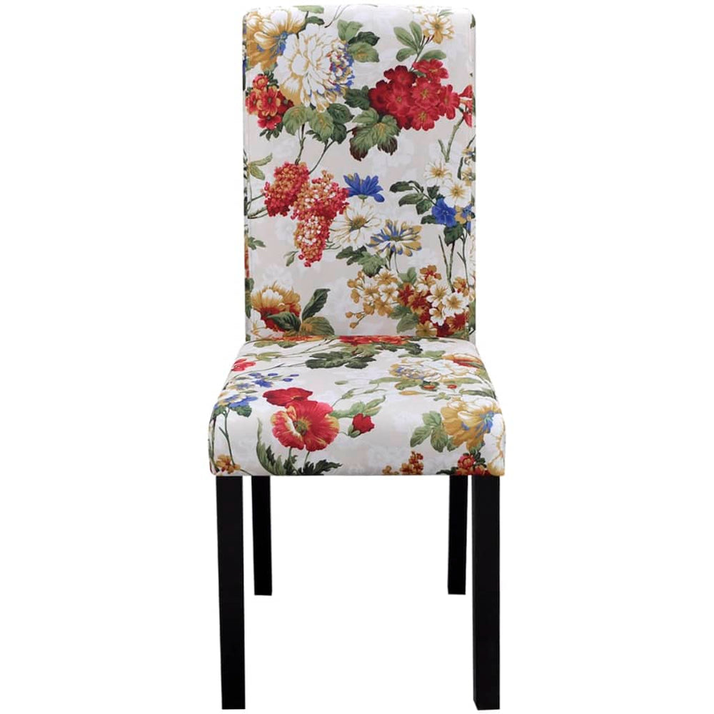 vidaXL Dining Chairs 2 pcs Fabric Multicolor