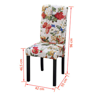 vidaXL Dining Chairs 2 pcs Fabric Multicolor