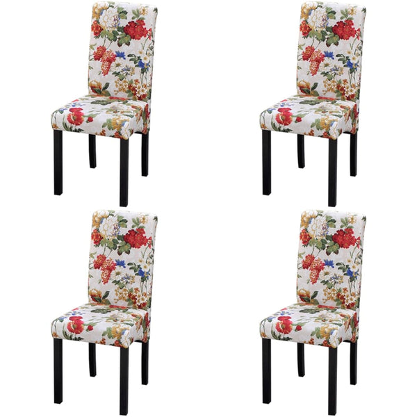 vidaXL Dining Chairs 4 pcs. Multicolored Fabric