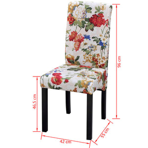 vidaXL Dining Chairs 4 pcs. Multicolored Fabric