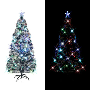 vidaXL Pre-Lit Christmas Tree with Stand and LED 180 cm Fibre Optic