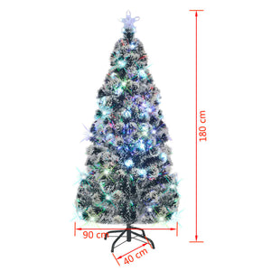 vidaXL Pre-Lit Christmas Tree with Stand and LED 180 cm Fibre Optic