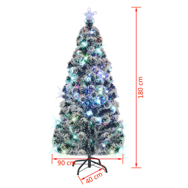 vidaXL Pre-Lit Christmas Tree with Stand and LED 180 cm Fibre Optic