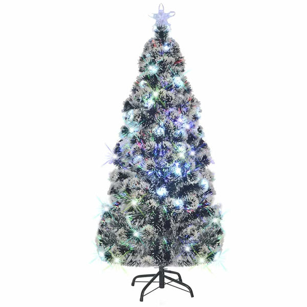vidaXL Pre-Lit Christmas Tree with Stand and LED 210 cm Fiber Optic
