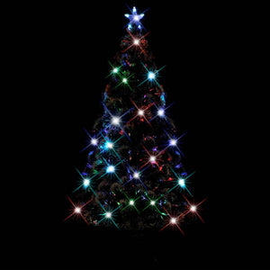 vidaXL Pre-Lit Christmas Tree with Stand and LED 210 cm Fiber Optic