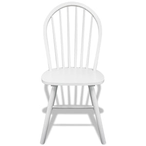 vidaXL Dining Chairs 6 pcs White Solid Rubberwood