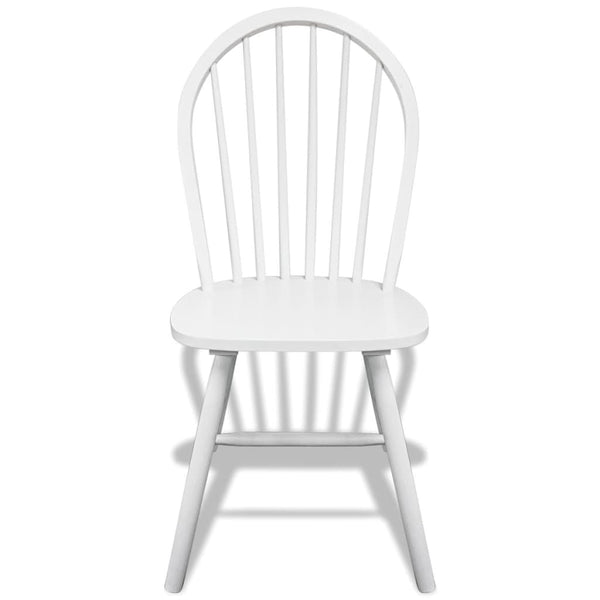 vidaXL Dining Chairs 6 pcs White Solid Rubberwood