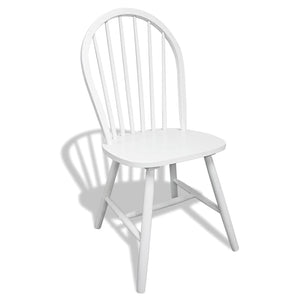 vidaXL Dining Chairs 6 pcs White Solid Rubberwood