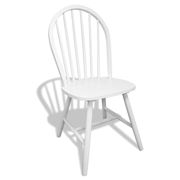 vidaXL Dining Chairs 6 pcs White Solid Rubberwood