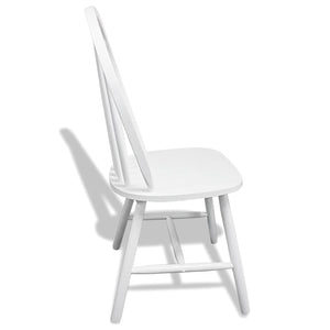 vidaXL Dining Chairs 6 pcs White Solid Rubberwood