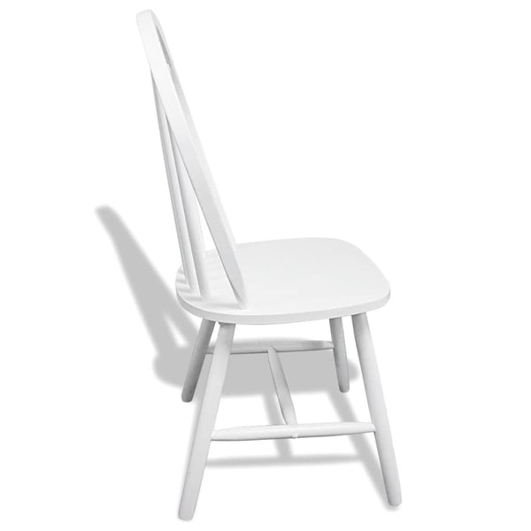 vidaXL Dining Chairs 6 pcs White Solid Rubberwood