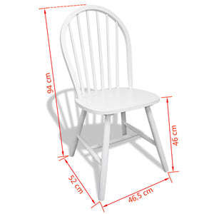 vidaXL Dining Chairs 6 pcs White Solid Rubberwood