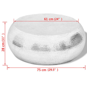 vidaXL Coffee Table in Hammered Aluminium Silver