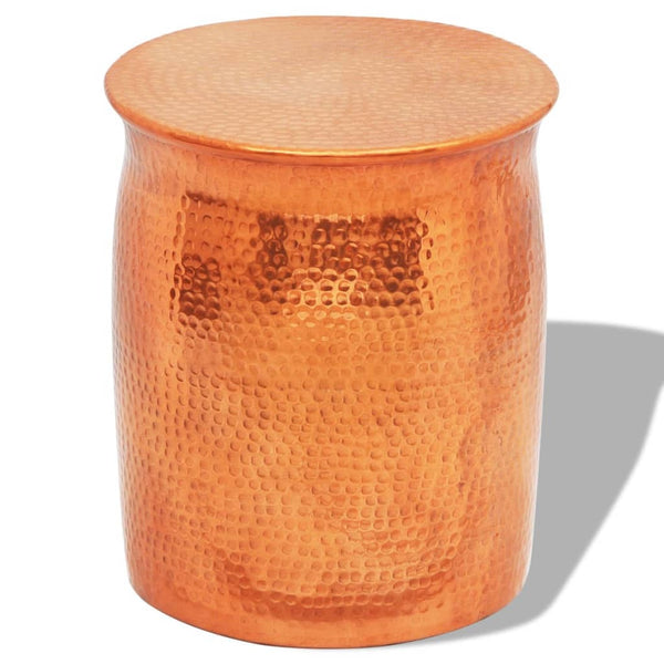 vidaXL Hammered Aluminum Stool/Side Table Copper-Colored