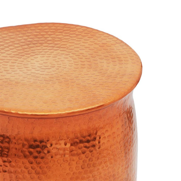 vidaXL Hammered Aluminum Stool/Side Table Copper-Colored