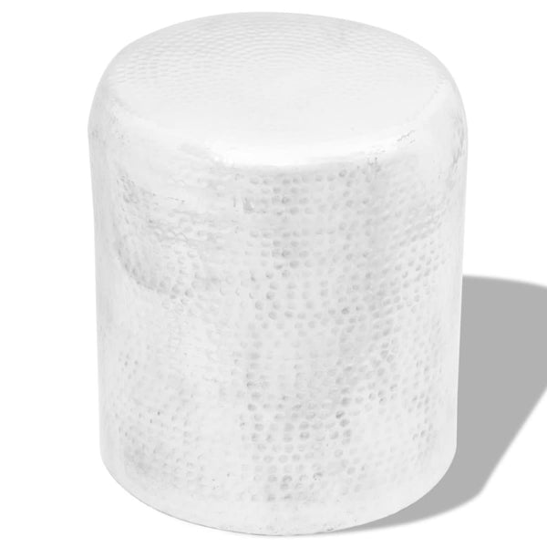 vidaXL Stool/Side Table Hammered Aluminum Silver