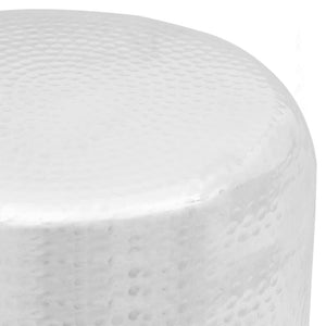 vidaXL Stool/Side Table Hammered Aluminum Silver
