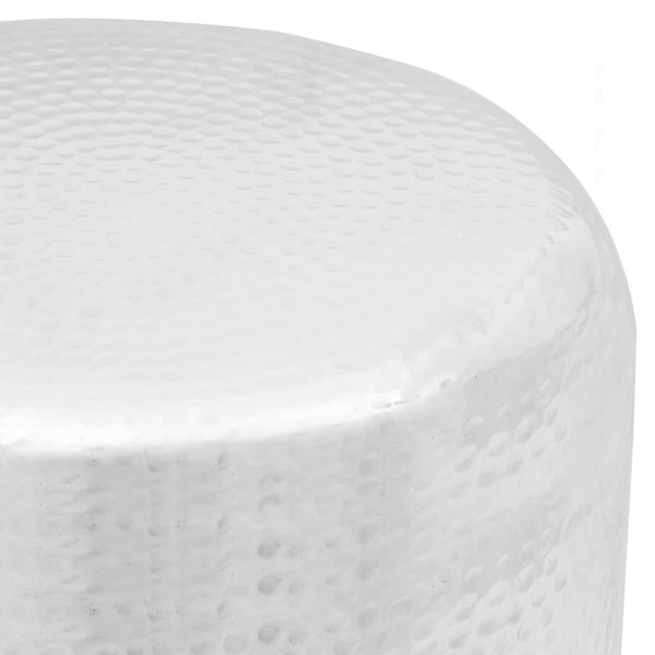 vidaXL Stool/Side Table Hammered Aluminum Silver