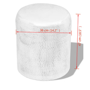 vidaXL Stool/Side Table Hammered Aluminum Silver