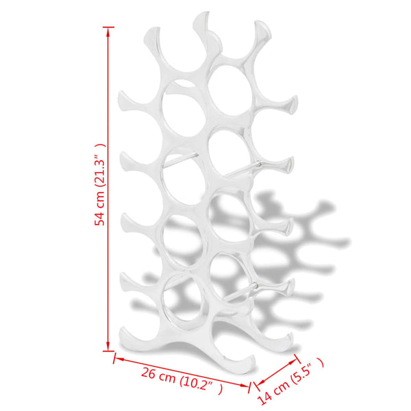 vidaXL 15-Bottle Wine Rack Silver Aluminium