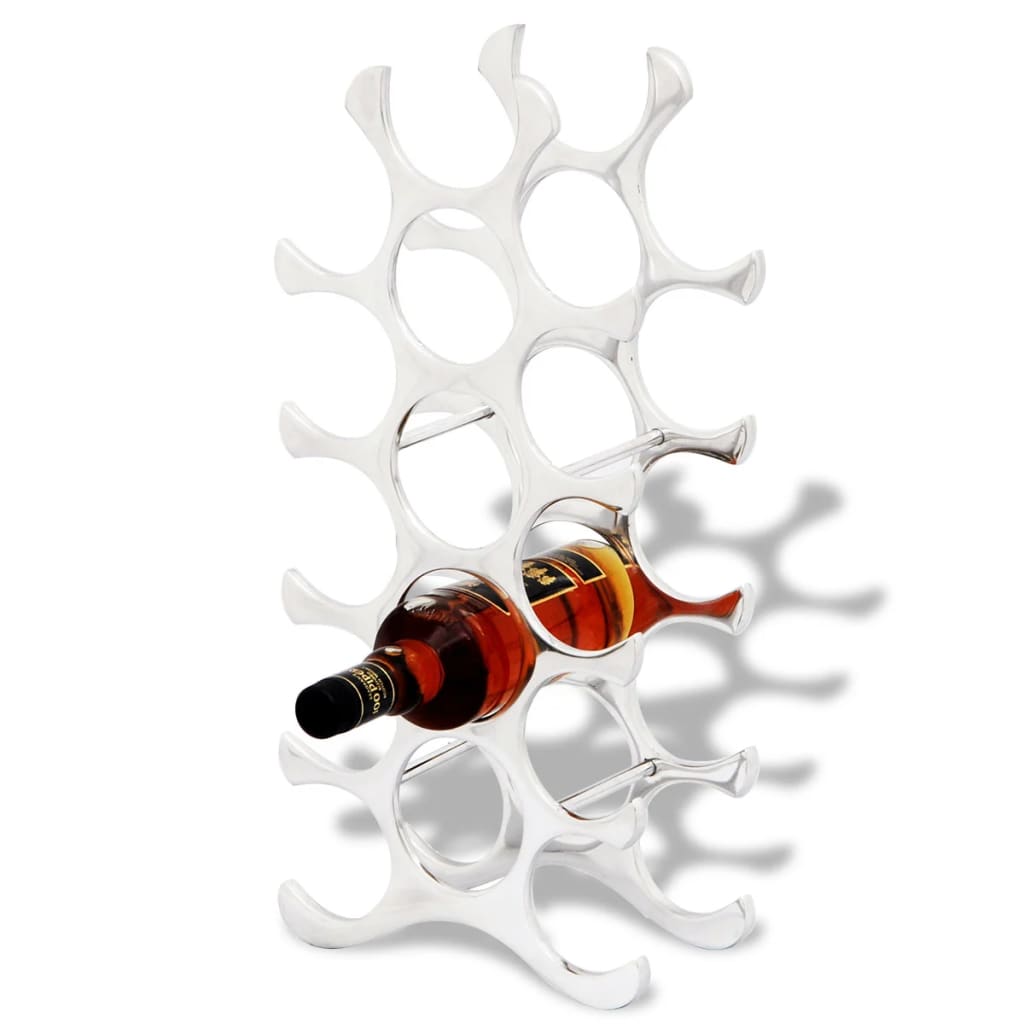 vidaXL 15-Bottle Wine Rack Silver Aluminium