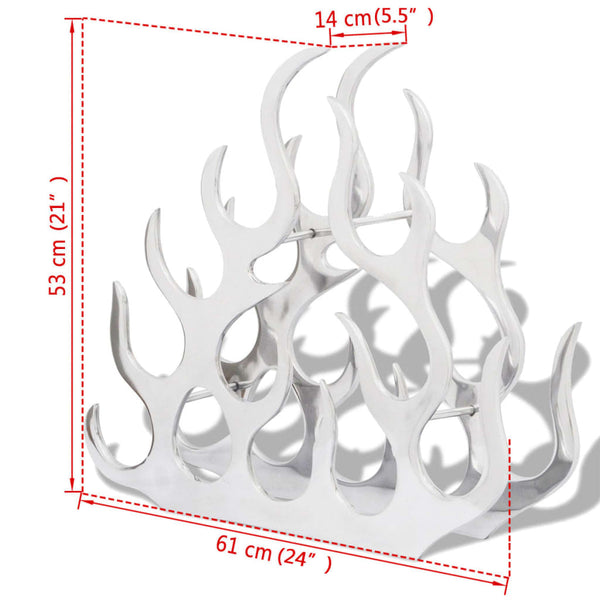 vidaXL Wine Rack for 11 Bottles Silver Aluminium