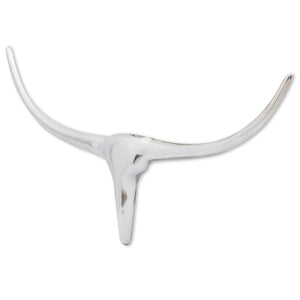 Wall Mounted Aluminum Bull Head Decoration Silver 72 cm