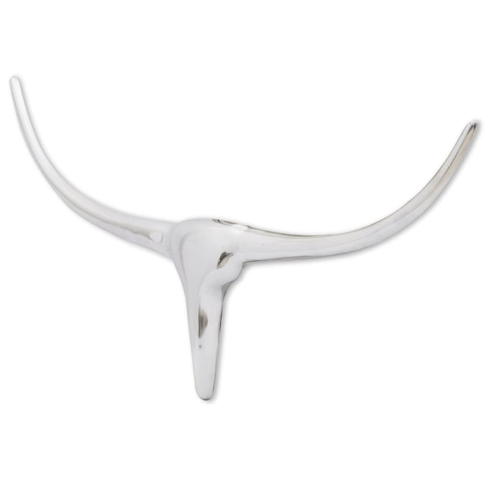 Wall Mounted Aluminum Bull Head Decoration Silver 72 cm