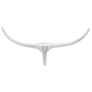 Wall Mounted Aluminum Bull Head Decoration Silver 72 cm