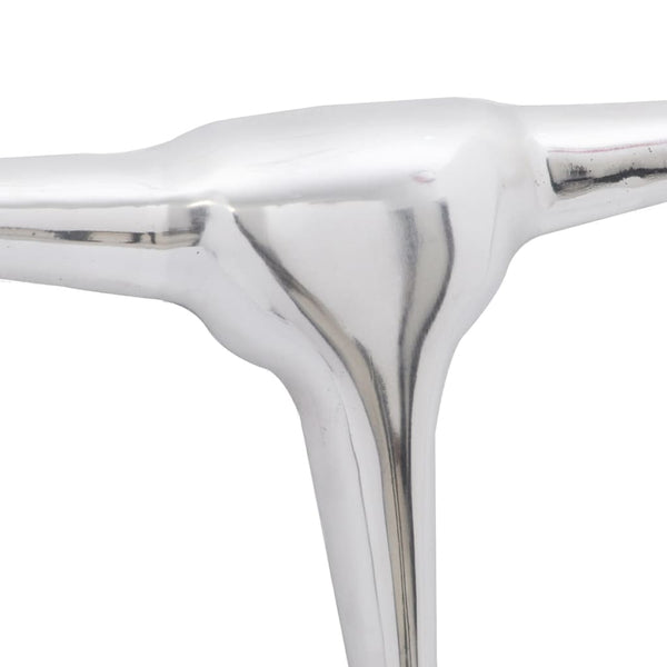Wall Mounted Aluminum Bull Head Decoration Silver 72 cm