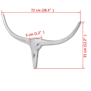 Wall Mounted Aluminum Bull Head Decoration Silver 72 cm