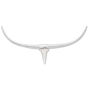 Wall Mounted Aluminum Bull Head Decor Silver 96cm