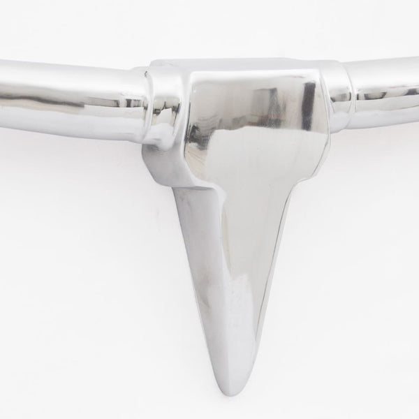 Wall Mounted Aluminum Bull Head Decor Silver 96cm