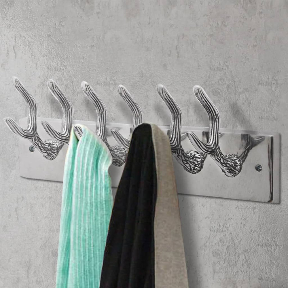Aluminum Coat Hooks Coat Rack Hat/Tie Hanger Silver