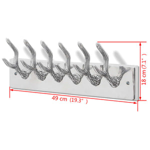 Aluminum Coat Hooks Coat Rack Hat/Tie Hanger Silver