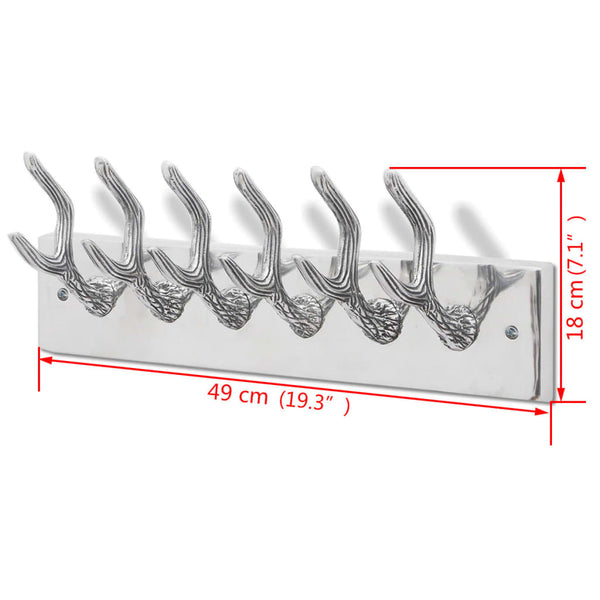 Aluminum Coat Hooks Coat Rack Hat/Tie Hanger Silver