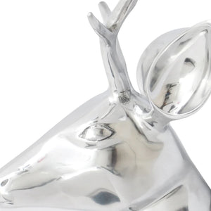 Aluminum Wall Decoration Stag Head Antlers Silver 61 cm