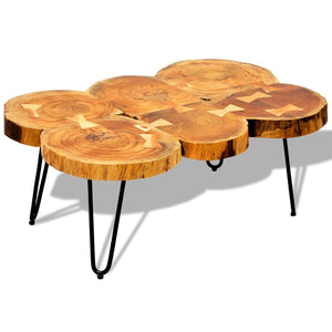 vidaXL Coffee Table 35 cm 6 Slices Solid Acacia Wood