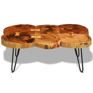 vidaXL Coffee Table 35 cm 6 Slices Solid Acacia Wood