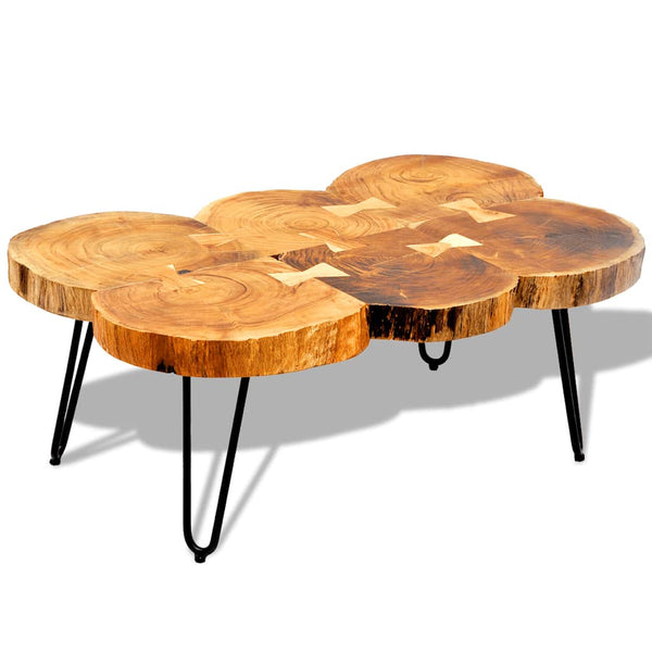 vidaXL Coffee Table 35 cm 6 Slices Solid Acacia Wood