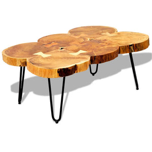 vidaXL Coffee Table 35 cm 6 Slices Solid Acacia Wood