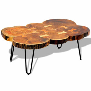 vidaXL Coffee Table 35 cm 6 Slices Solid Acacia Wood