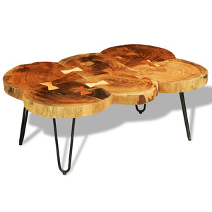vidaXL Coffee Table 35 cm 6 Slices Solid Acacia Wood