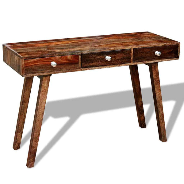 vidaXL Console Table with 3 Drawers 76 cm Solid Acacia Wood
