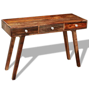 vidaXL Console Table with 3 Drawers 76 cm Solid Acacia Wood