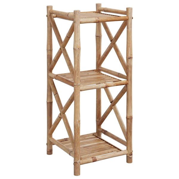 vidaXL Corner Shelf with 3 Tiers Square Bamboo